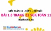 Bài 1.8 SGK Toán 11 tập 1 Kết nối tri thức